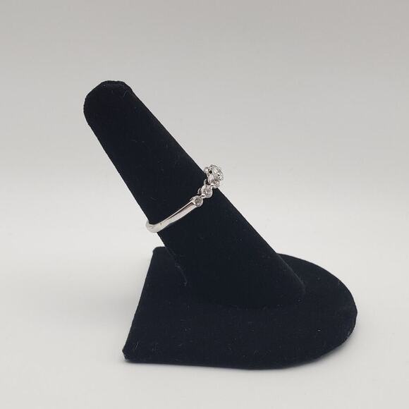 Vintage Sterling Silver 925 Ring Bar Lafonn Platinum Over Sterling Size 7 - Picture 2 of 9